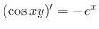 $\displaystyle (\cos{x} y)^{\prime} = - e^{x} $