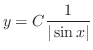 $\displaystyle y = C \frac{1}{\vert\sin{x}\vert} $