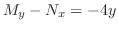 $M_{y} - N_{x} = - 4y$