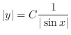 $\displaystyle \vert y\vert = C \frac{1}{\vert\sin{x}\vert} $