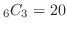 ${}_6 C_{3} = 20$