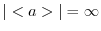 $\vert<a>\vert = \infty$