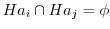 $Ha_{i} \cap Ha_{j} = \phi$