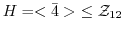 $H = <\bar{4}>\ \leq {\mathcal Z}_{12}$