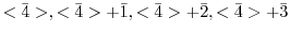 $\displaystyle <\bar{4}>, <\bar{4}> + \bar{1}, <\bar{4}> + \bar{2}, <\bar{4}> + \bar{3}$