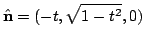 $\displaystyle \hat{\bf n} = (-t, \sqrt{1 - t^2}, 0)$