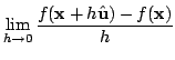 $\displaystyle \lim_{h \rightarrow 0}\frac{f({\bf x} + h \hat{\bf u}) - f({\bf x})}{h} $