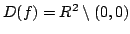 $ D(f) = R^2 \setminus (0,0)$