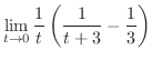 $\displaystyle{\lim_{t \rightarrow 0}\frac{1}{t}\left(\frac{1}{t+3} - \frac{1}{3}\right)}$