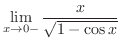 $\displaystyle{\lim_{x \rightarrow 0-}\frac{x}{\sqrt{1-\cos{x}}}}$