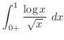 $\displaystyle \int_{0+}^{1}\frac{\log{x}}{\sqrt{x}} dx$