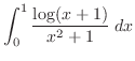 $\displaystyle{\int_{0}^{1}\frac{\log(x+1)}{x^2 + 1}\;dx}$