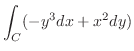 $\displaystyle \int_{C}(-y^3 dx + x^2 dy)$