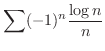 $\displaystyle{\sum (-1)^{n}\frac{\log{n}}{n}}$
