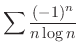 $\displaystyle{\sum \frac{(-1)^{n}}{n\log{n}}}$