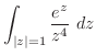 $\displaystyle \int_{\vert z\vert=1}\frac{e^{z}}{z^4}\ dz$