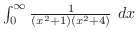 $\int_{0}^{\infty}\frac{1}{(x^2 +1)(x^2 + 4)}\ dx$