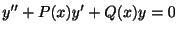 $\displaystyle y^{\prime\prime} + P(x)y^{\prime} + Q(x)y = 0 $