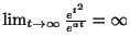 $ \lim_{t \rightarrow \infty}\frac{e^{t^2}}{e^{at}} = \infty$