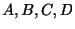 $ A,B,C,D$