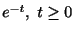$ e^{-t}, \ t \geq 0$