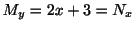 $ M_{y} = 2x + 3 = N_{x}$