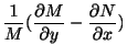 $\displaystyle \frac{1}{M}(\frac{\partial M}{\partial y} - \frac{\partial N }{\partial x}) $