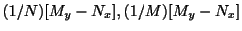 $ (1/N)[M_{y} - N_{x}], (1/M)[M_{y} - N_{x}]$