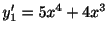$ y_{1}^{\prime} = 5x^{4} + 4x^{3}$