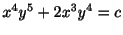 $\displaystyle x^{4}y^{5} + 2x^{3}y^{4} = c $