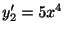 $ y_{2}^{\prime} = 5x^{4}$