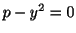 $ p - y^2 = 0$
