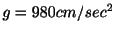 $ g = 980cm/sec^{2}$