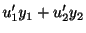 $\displaystyle u_{1}^{\prime}y_{1} + u_{2}^{\prime}y_{2}$