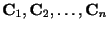 $ {\bf C}_{1},{\bf C}_{2},\ldots,{\bf C}_{n}$