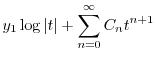 $\displaystyle y_{1}\log{\vert t\vert} + \sum_{n=0}^{\infty}C_{n}t^{n+1}$