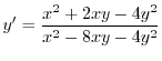 $\displaystyle{y^{\prime} = \frac{x^{2}+2xy-4y^{2}}{x^{2}-8xy-4y^{2}}}$