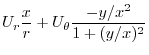 $\displaystyle U_{r}\frac{x}{r} + U_{\theta}\frac{-y/x^2}{1+ (y/x)^2}$