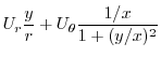 $\displaystyle U_{r}\frac{y}{r} + U_{\theta}\frac{1/x}{1+ (y/x)^2}$
