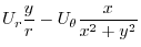 $\displaystyle U_{r}\frac{y}{r} - U_{\theta}\frac{x}{x^2 + y^2}$