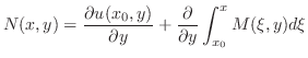 $\displaystyle N(x,y) = \frac{\partial u(x_{0},y)}{\partial y} + \frac{\partial}{\partial y}
\int_{x_{0}}^{x}M(\xi,y)d\xi $