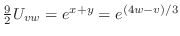 $\frac{9}{2}U_{vw} = e^{x+y} = e^{(4w-v)/3}$
