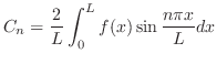 $\displaystyle C_{n} = \frac{2}{L}\int_{0}^{L}f(x)\sin{\frac{n\pi x}{L}} dx $