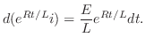 $\displaystyle d(e^{Rt/L}i) = \frac{E}{L}e^{Rt/L}dt . $