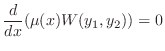 $\displaystyle \frac{d}{dx}(\mu(x)W(y_{1},y_{2})) = 0$