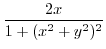 $\displaystyle \frac{2x}{1 + (x^2 + y^2)^2}$