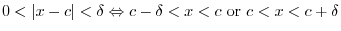 $\displaystyle \vert a\vert > \varepsilon \Leftrightarrow a > \varepsilon \ {\rm or}\ a < -\varepsilon$