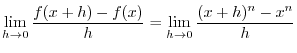 $\displaystyle \lim_{h \rightarrow 0-} \frac{f(x_{0}+h) - f(x_{0})}{h} $