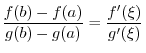 $f'(\xi) = 0$