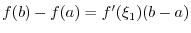 $\displaystyle f(x_{2}) - f(x_{1}) = (x_{2} - x_{1})f^{\prime}(\xi) = 0 $